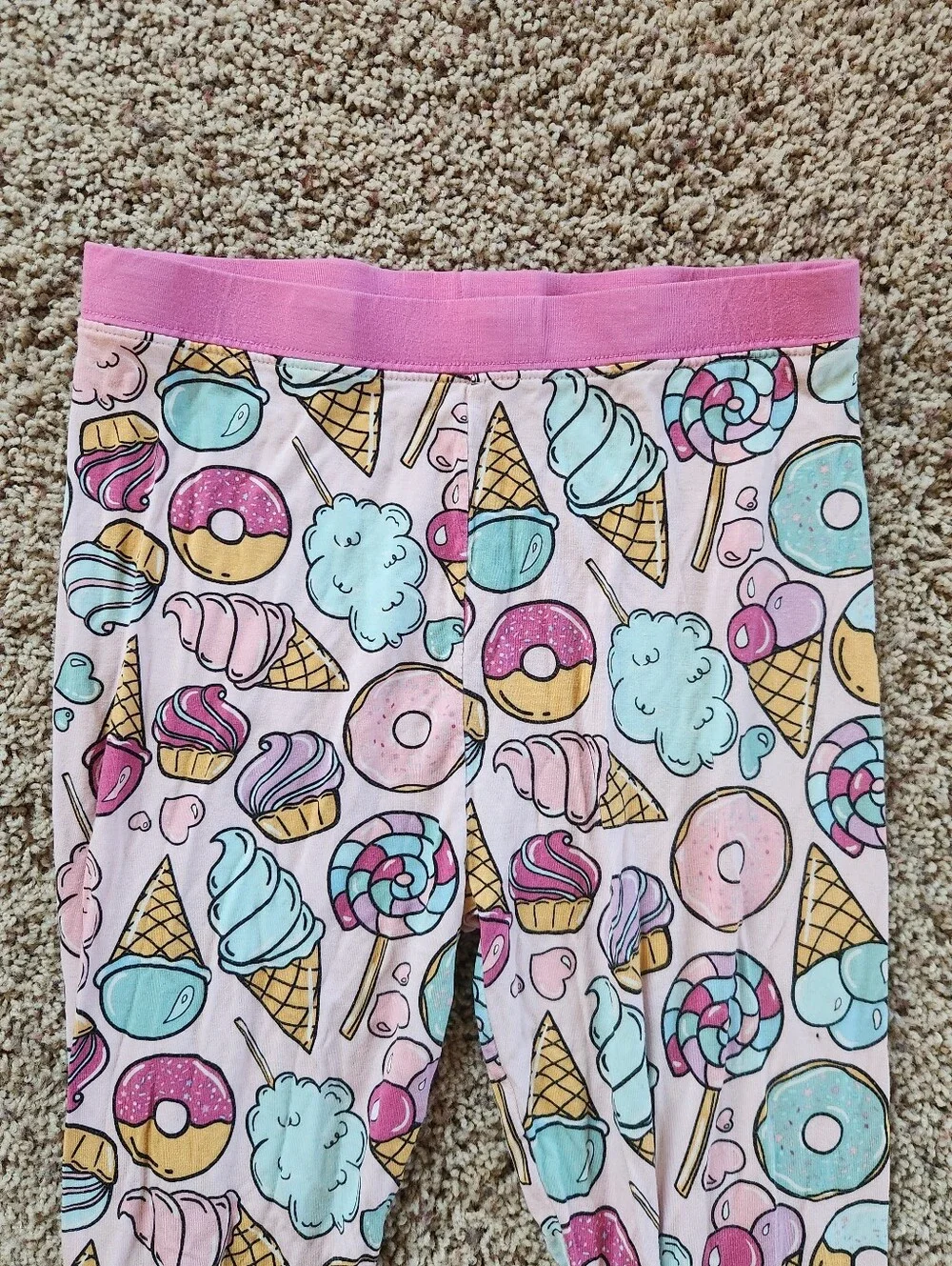 Little Sleepies 2 Piece Pajamas Pink Sweet Treats Long Sleeves Size 7/8